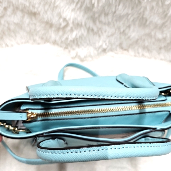 Nine West Darlington Mini Crossbody Handbag Satchel Tiffany Blue Color - Picture 8 of 9